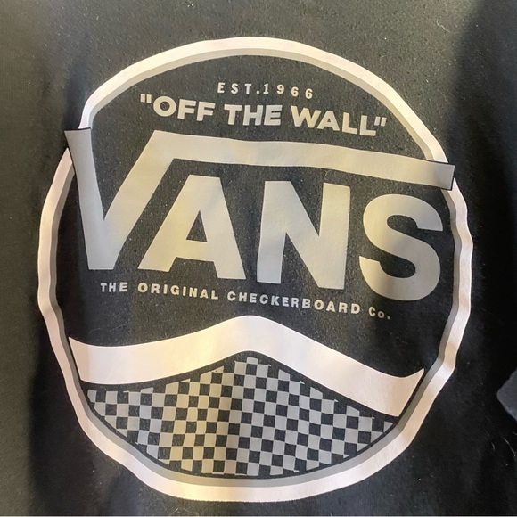 Vans Off The Wall Original Checkerboard Black Hoodie Sz L Sweatshirt Skateboard - Picture 4 of 8